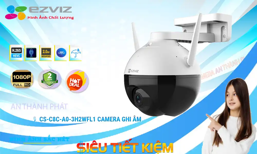 Camera  Wifi Ezviz CS-C8C-A0-3H2WFL1