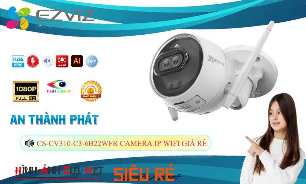 CS-CV310-C3-6B22WFR sắc nét Wifi Ezviz ➠