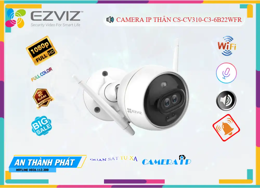 CS-CV310-C3-6B22WFR sắc nét Wifi Ezviz ➠
