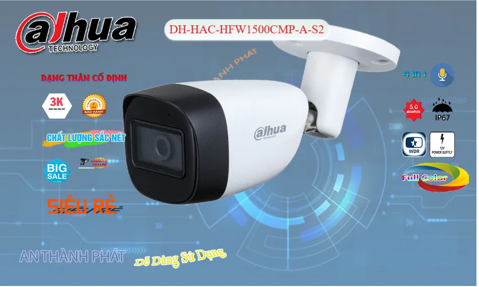 DH-HAC-HFW1500CMP-A-S2 sắc nét Dahua DH-HAC-HFW1500CMP-A-S2 sắc nét Dahua