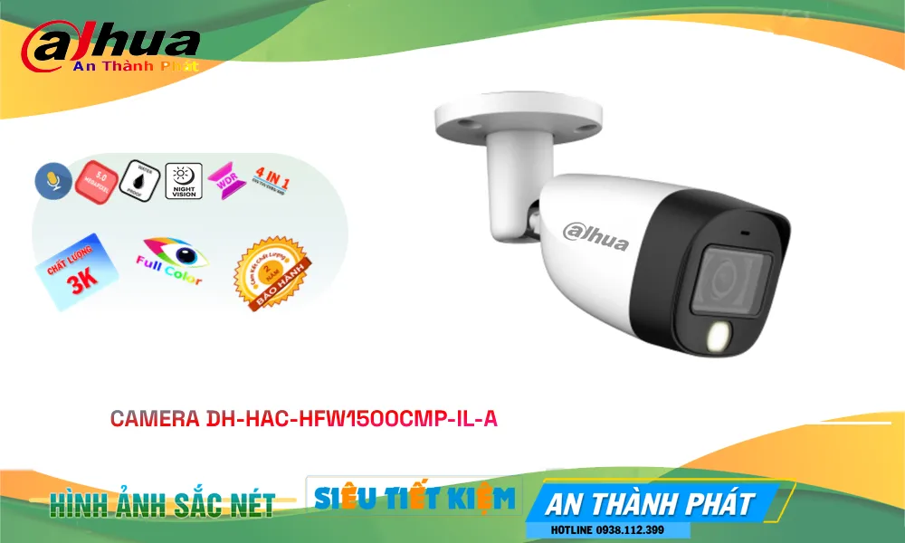 Camera An Ninh  Dahua DH-HAC-HFW1500CMP-IL-A Sắc Nét