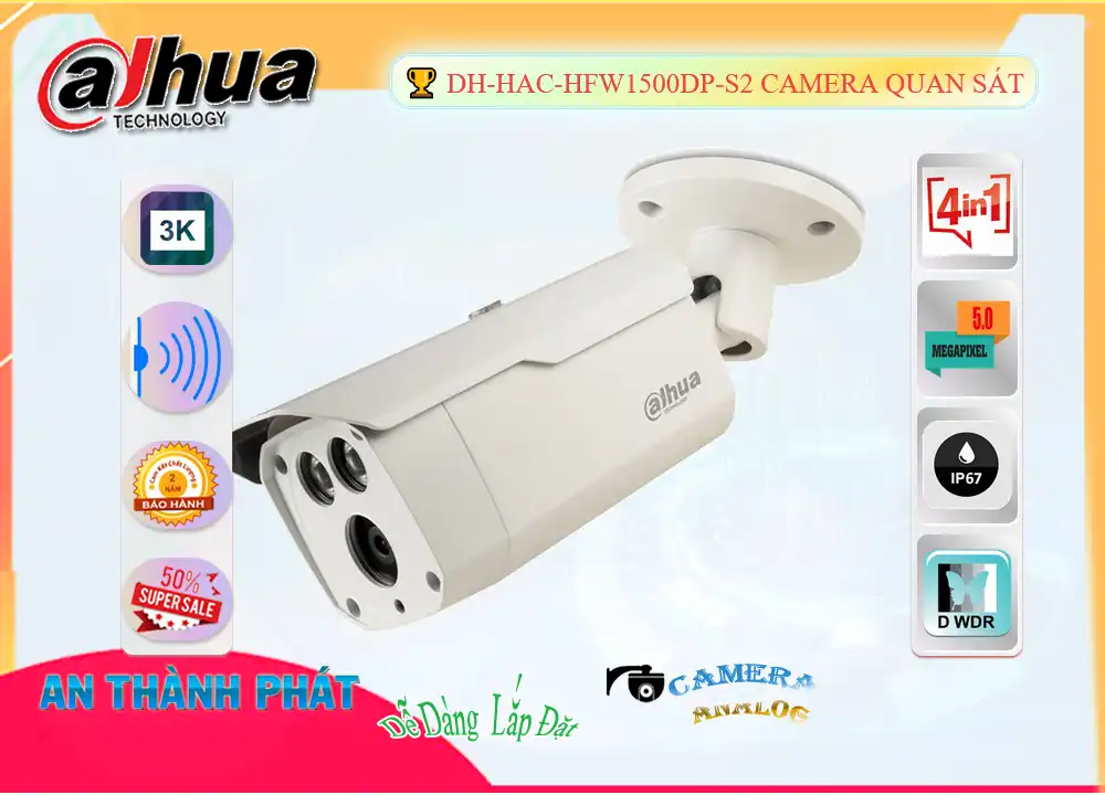 DH-HAC-HFW1500DP-S2 sắc nét Dahua