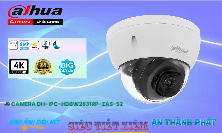 ➠  DH-IPC-HDBW2831RP-ZAS-S2 sắc nét Dahua