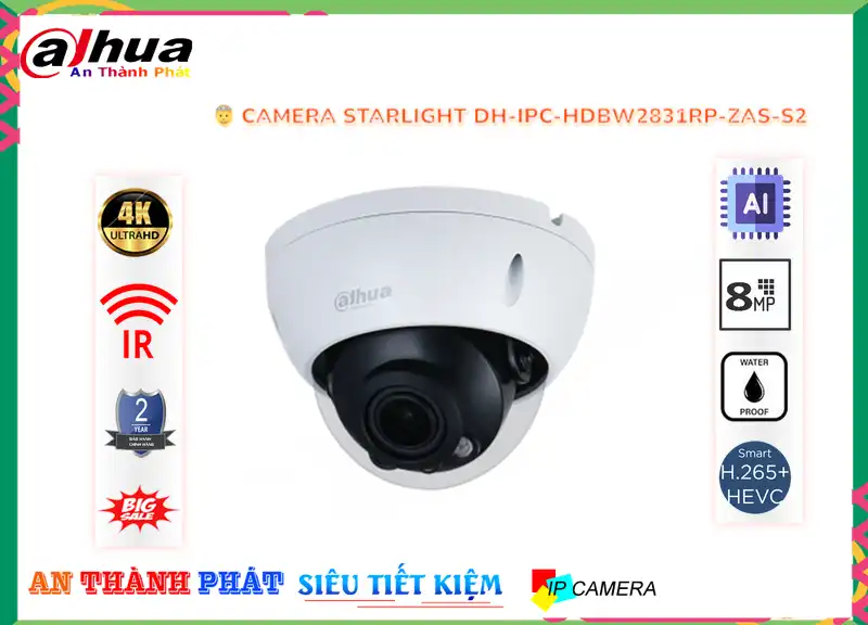 ➠  DH-IPC-HDBW2831RP-ZAS-S2 sắc nét Dahua