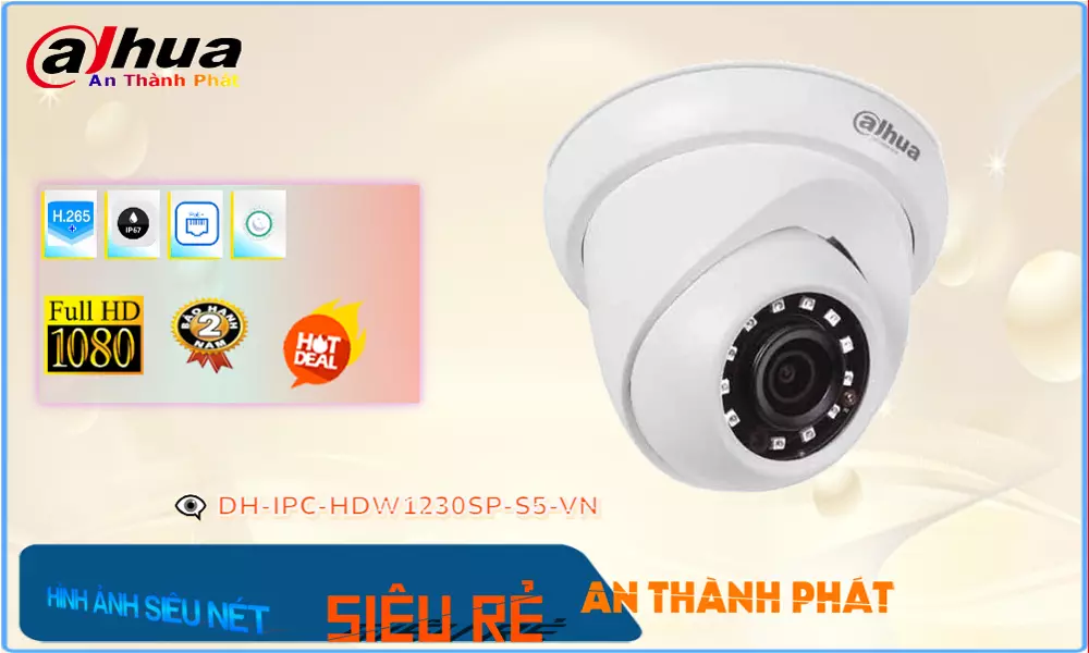 Camera quan sát dahua chất lượng cao 2.0mp DH-IPC-HDW1230SP-S5-VN giá rẻ