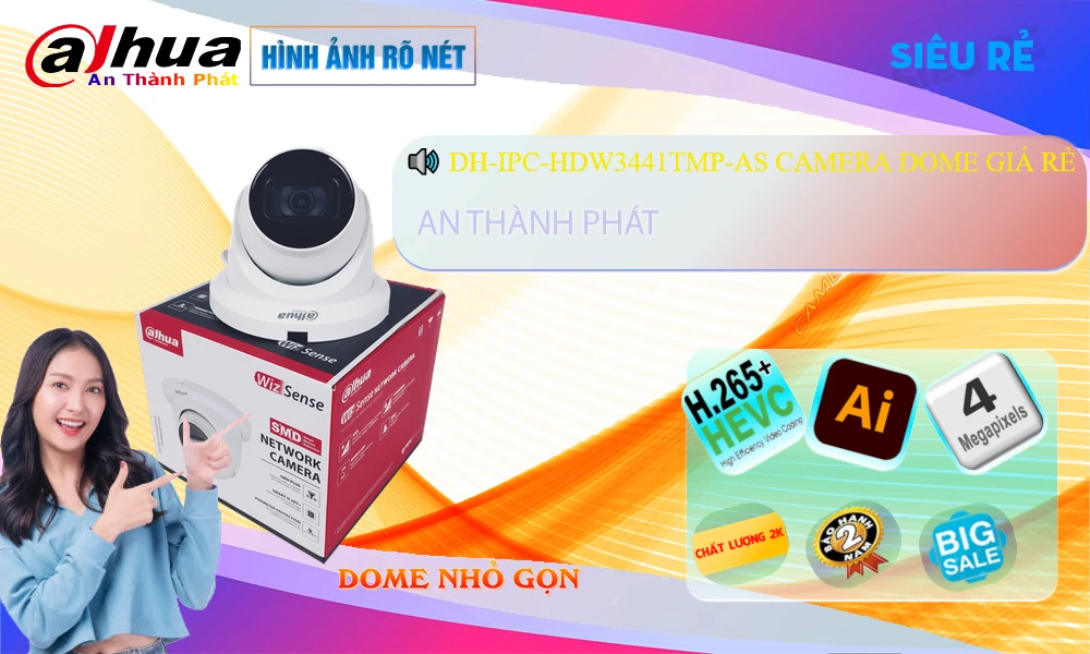 DH-IPC-HDW3441TMP-AS sắc nét Dahua