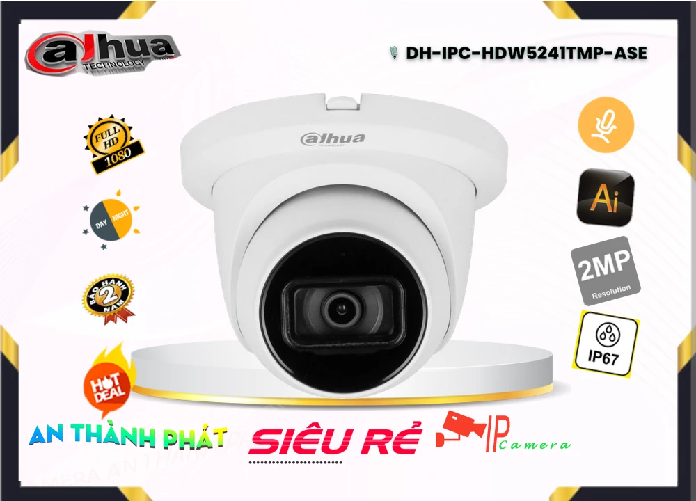 DH-IPC-HDW5241TMP-ASE sắc nét Dahua DH-IPC-HDW5241TMP-ASE sắc nét Dahua
