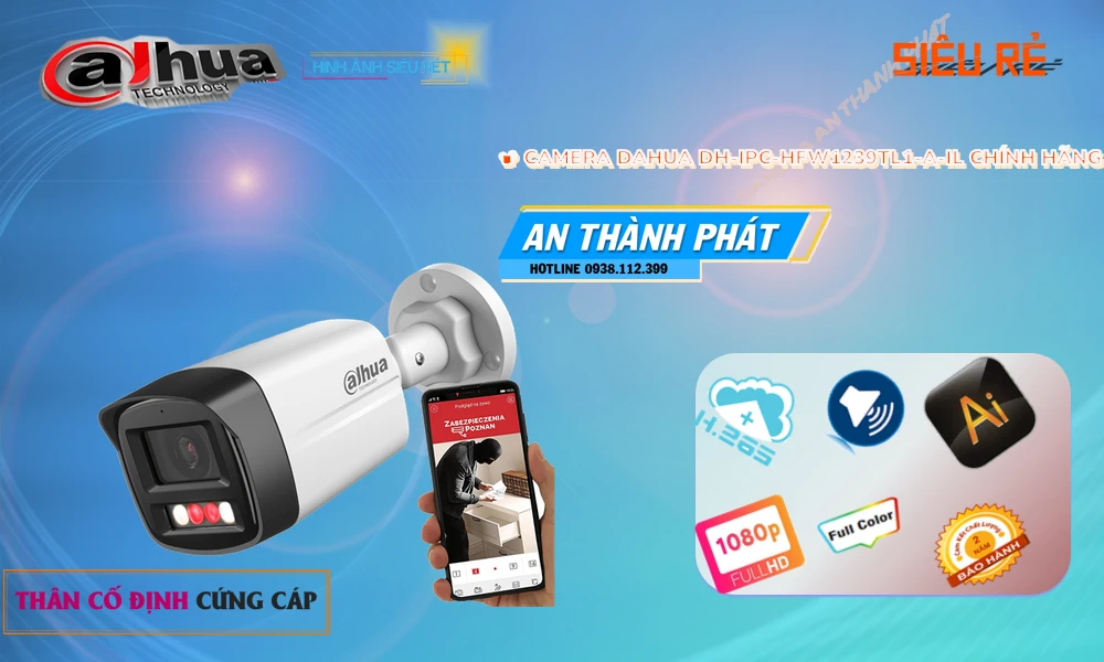 Camera Dahua DH-IPC-HFW1239TL1-A-IL Camera Dahua DH-IPC-HFW1239TL1-A-IL