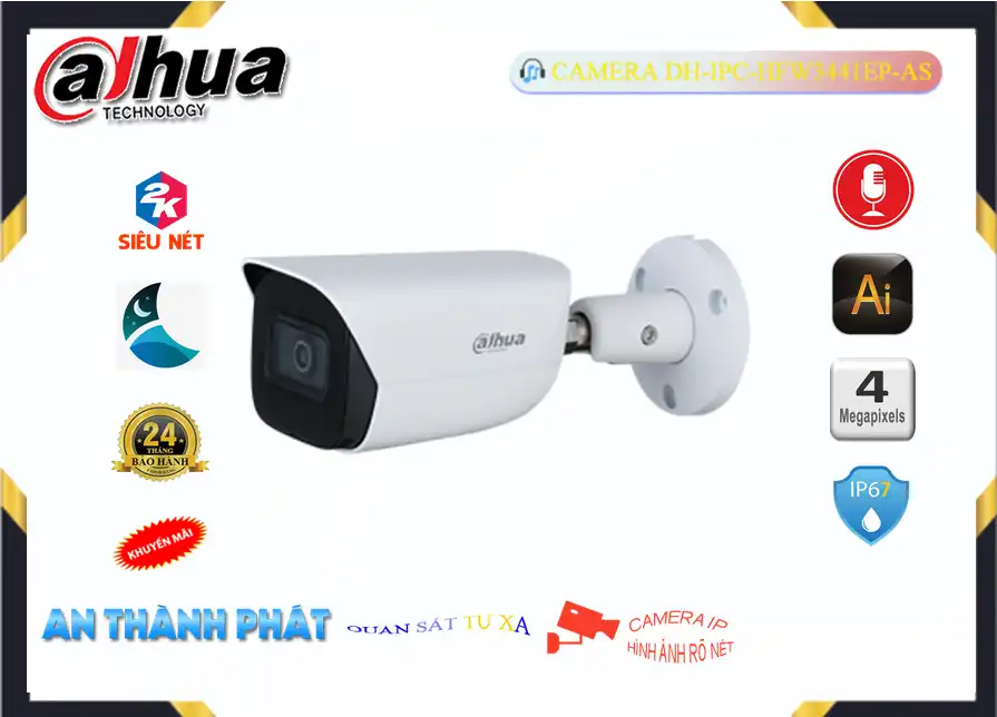 DH-IPC-HFW3441EP-AS sắc nét Dahua DH-IPC-HFW3441EP-AS sắc nét Dahua