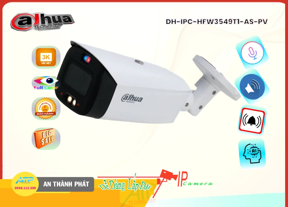 DH-IPC-HFW3549T1-AS-PV sắc nét Dahua DH-IPC-HFW3549T1-AS-PV sắc nét Dahua