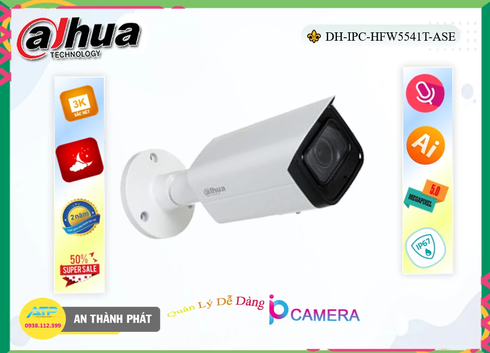 DH-IPC-HFW5541T-ASE sắc nét Dahua DH-IPC-HFW5541T-ASE sắc nét Dahua