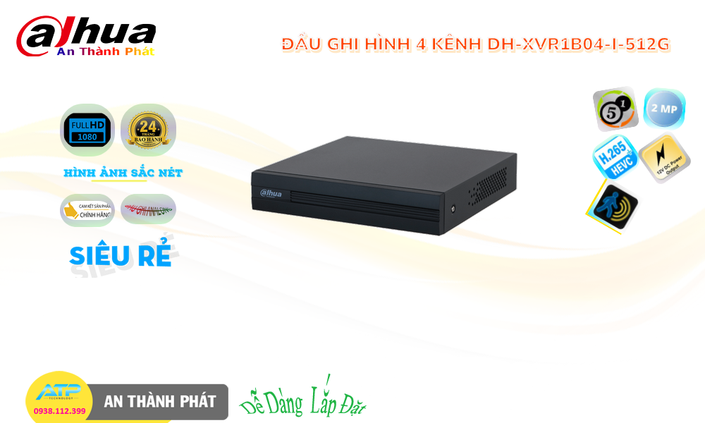 Đầu Ghi Dahua Chất Lượng DH-XVR1B04-I-512G
