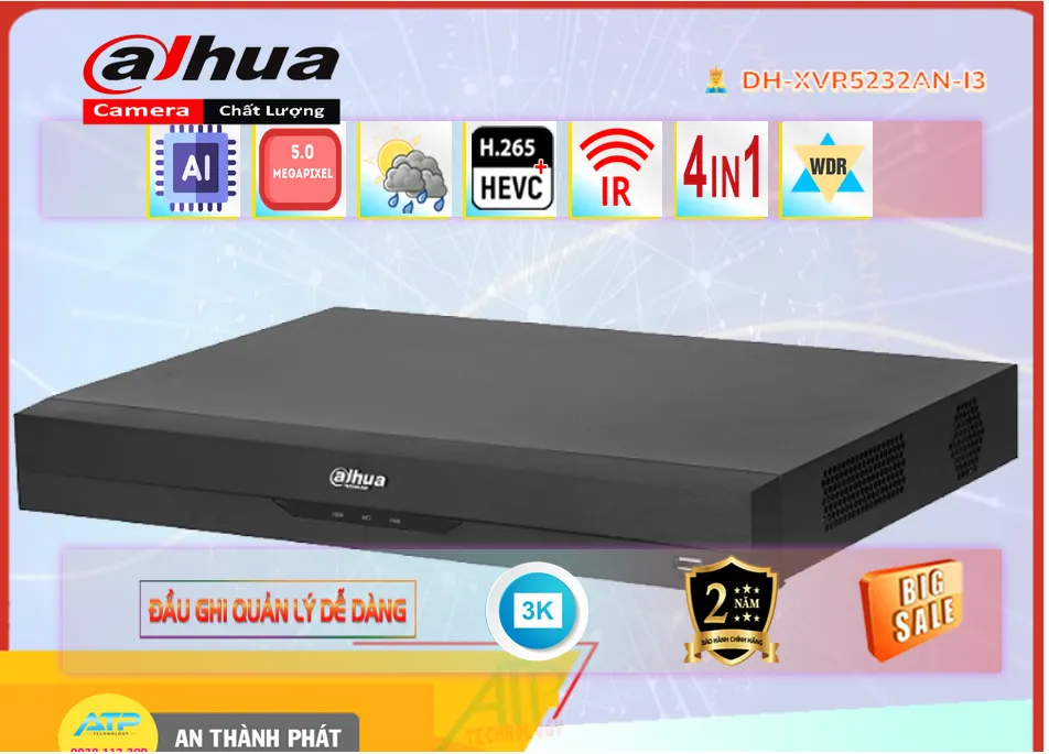 DH-XVR5232AN-I3 sắc nét Dahua ➠ DH-XVR5232AN-I3 sắc nét Dahua ➠