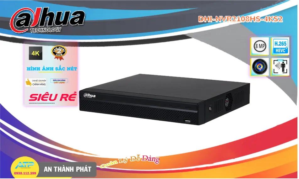 DHI-NVR2108HS-4KS2 sắc nét Dahua DHI-NVR2108HS-4KS2 sắc nét Dahua
