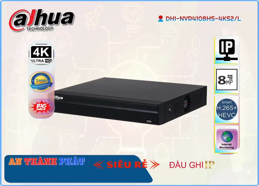 DHI-NVR4108HS-4KS2/L sắc nét Dahua DHI-NVR4108HS-4KS2/L sắc nét Dahua