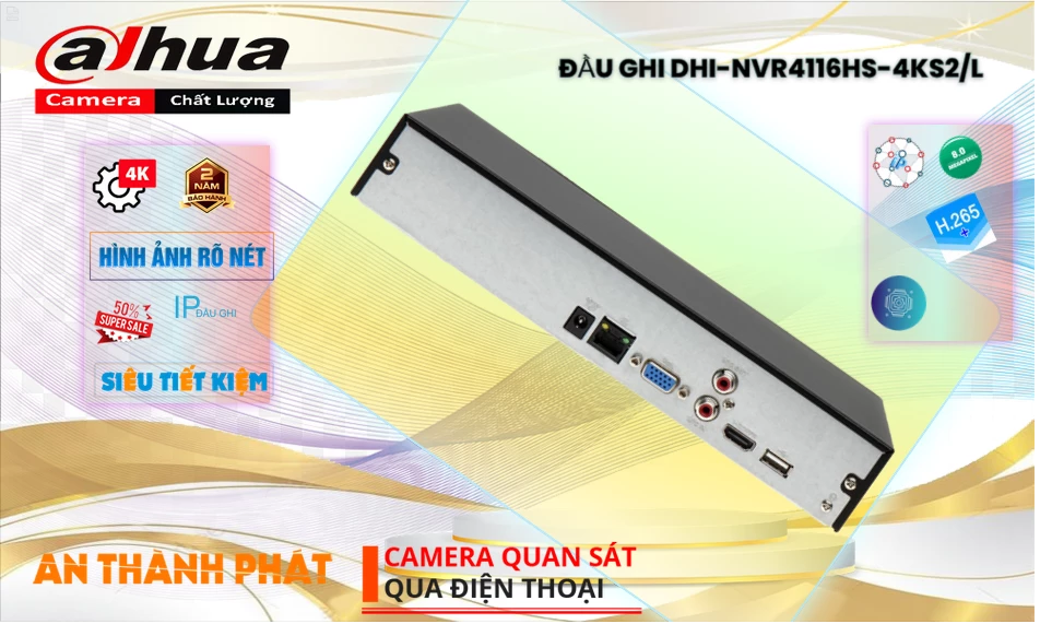 DHI-NVR4116HS-4KS2/L sắc nét Dahua