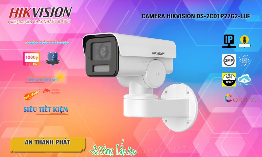 DS-2CD1P27G2-LUF sắc nét Hikvision