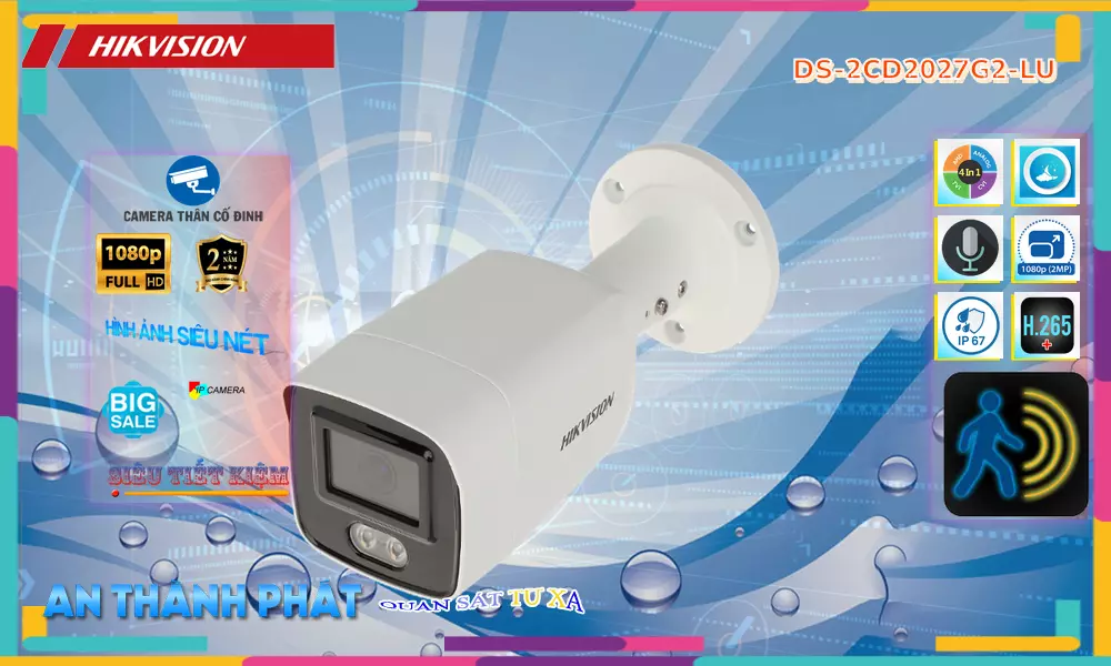 ➠  DS-2CD2027G2-LU sắc nét Hikvision