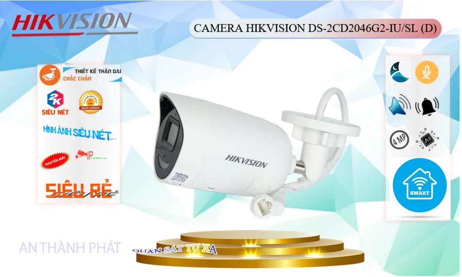 DS-2CD2046G2-IU/SL(D) sắc nét Hikvision ➠
