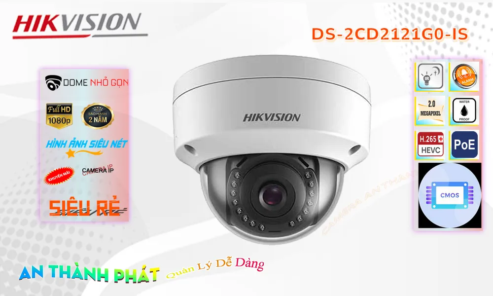 DS-2CD2121G0-IS sắc nét Hikvision DS-2CD2121G0-IS sắc nét Hikvision