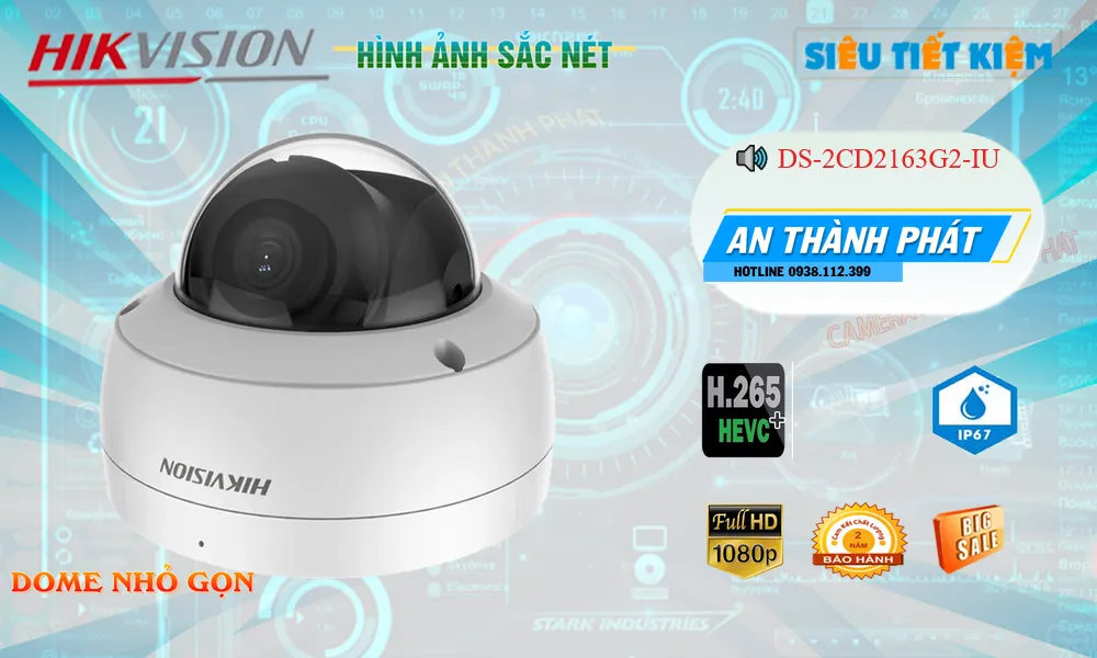 DS-2CD2163G2-IU sắc nét Hikvision DS-2CD2163G2-IU sắc nét Hikvision