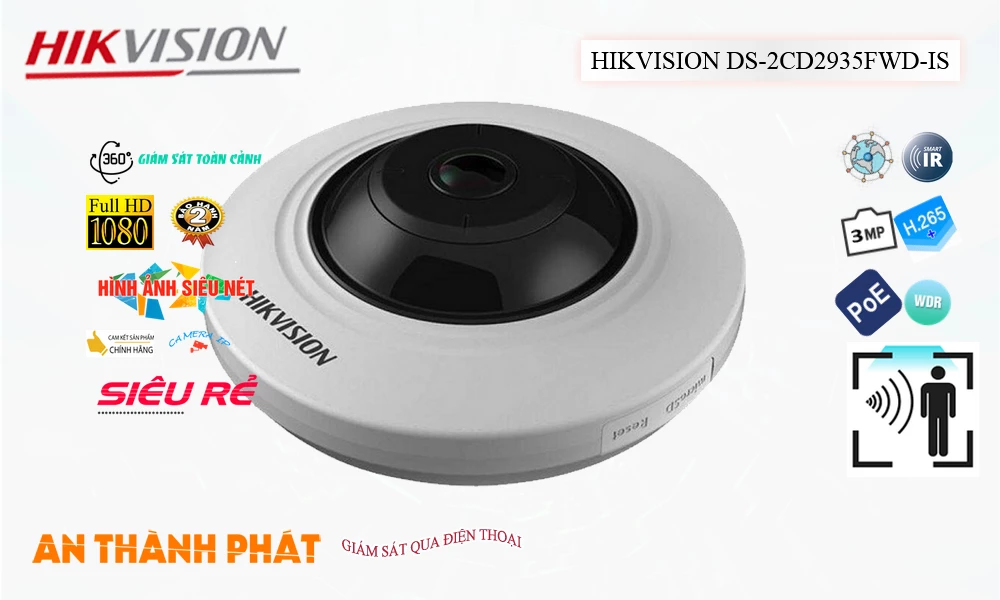 ➠  DS-2CD2935FWD-IS sắc nét Hikvision