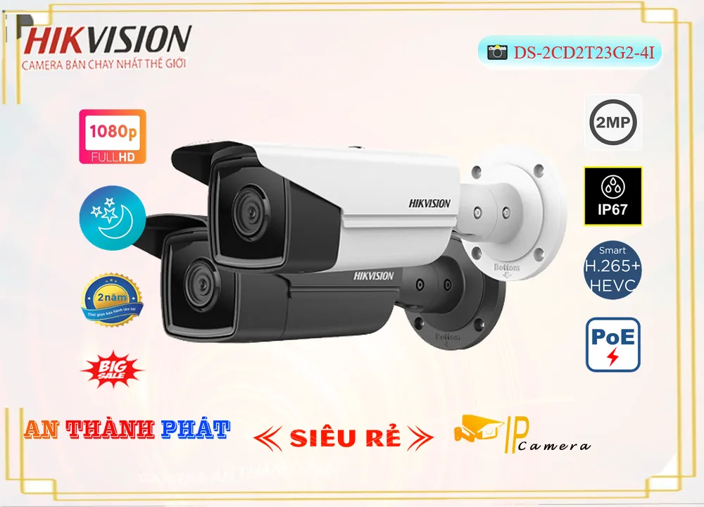 DS-2CD2T23G2-4I sắc nét Hikvision DS-2CD2T23G2-4I sắc nét Hikvision