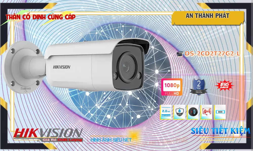 DS-2CD2T27G2-L sắc nét Hikvision