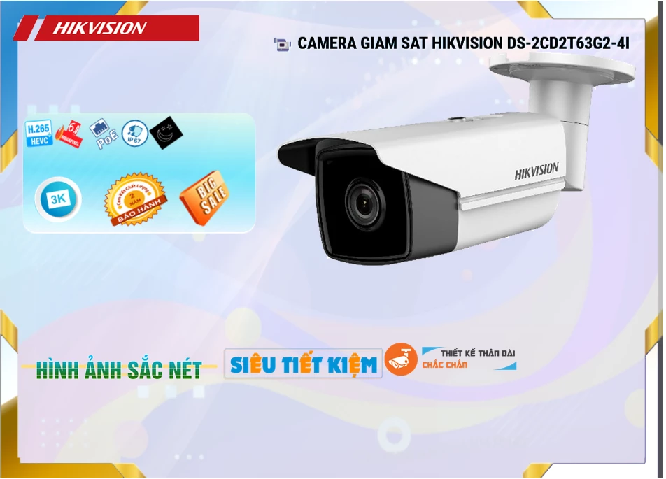 Camera IP Hikvision 6MP DS-2CD2T63G2-4I,DS-2CD2T63G2-4I Đang giảm giá,DS-2CD2T63G2-4I tốt nhất,Thông số DS-2CD2T63G2-4I Công Nghệ IP ,bán DS-2CD2T63G2-4I,Bán Giá DS-2CD2T63G2-4I Hình ảnh sắc nét với Ultra 4k lite ,Giá kỹ thuật ,DS-2CD2T63G2-4I Bán Sỉ,Giá Bán DS-2CD2T63G2-4I,Địa Chỉ Bán DS-2CD2T63G2-4I,thông số DS-2CD2T63G2-4I,DS-2CD2T63G2-4I Giá rẻ nhất,DS-2CD2T63G2-4I Giá Khuyến Mãi