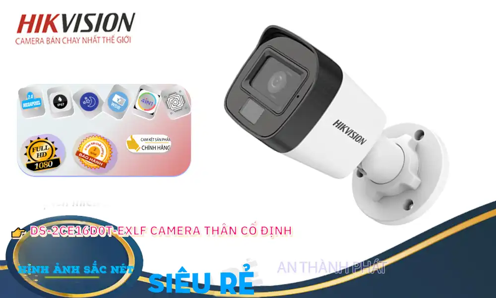 ➠ DS-2CE16D0T-EXLF sắc nét Hikvision ➠ DS-2CE16D0T-EXLF sắc nét Hikvision