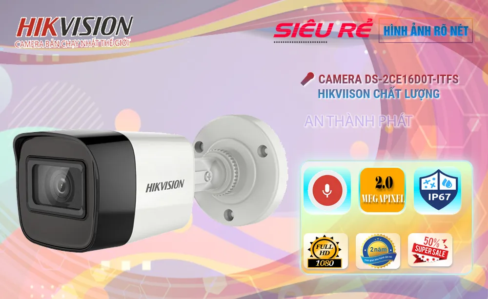 DS-2CE16D0T-ITFS sắc nét Hikvision ➠ DS-2CE16D0T-ITFS sắc nét Hikvision ➠