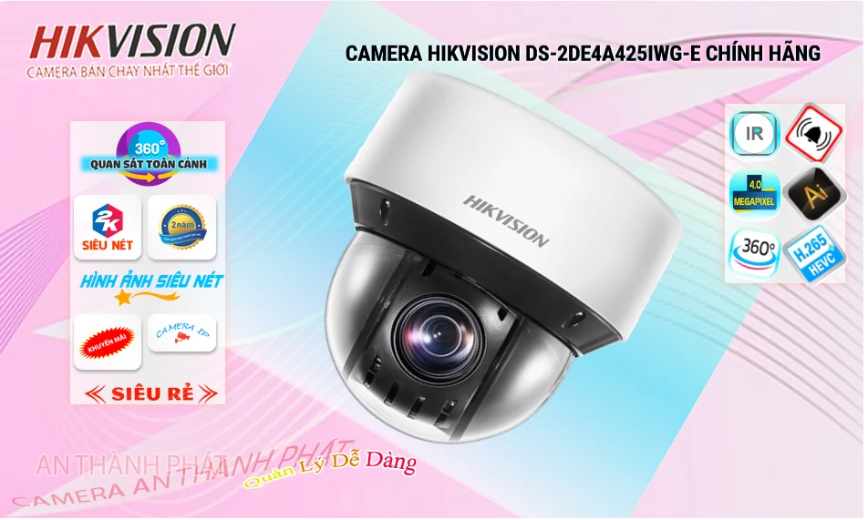 DS-2DE4A425IWG-E sắc nét Hikvision