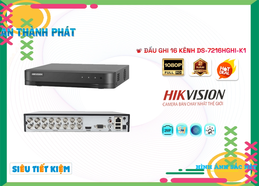 DS-7216HGHI-K1 Đầu ghi Camera Hikvision Giá tốt DS-7216HGHI-K1 Đầu ghi Camera Hikvision Giá tốt
