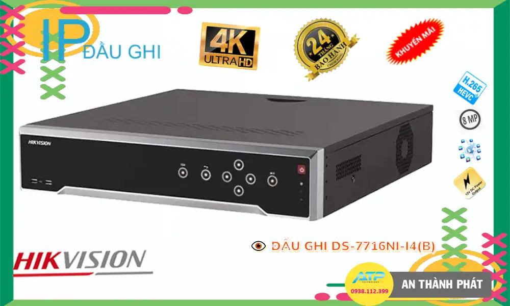 DS-7732NI-K4/16P sắc nét Hikvision