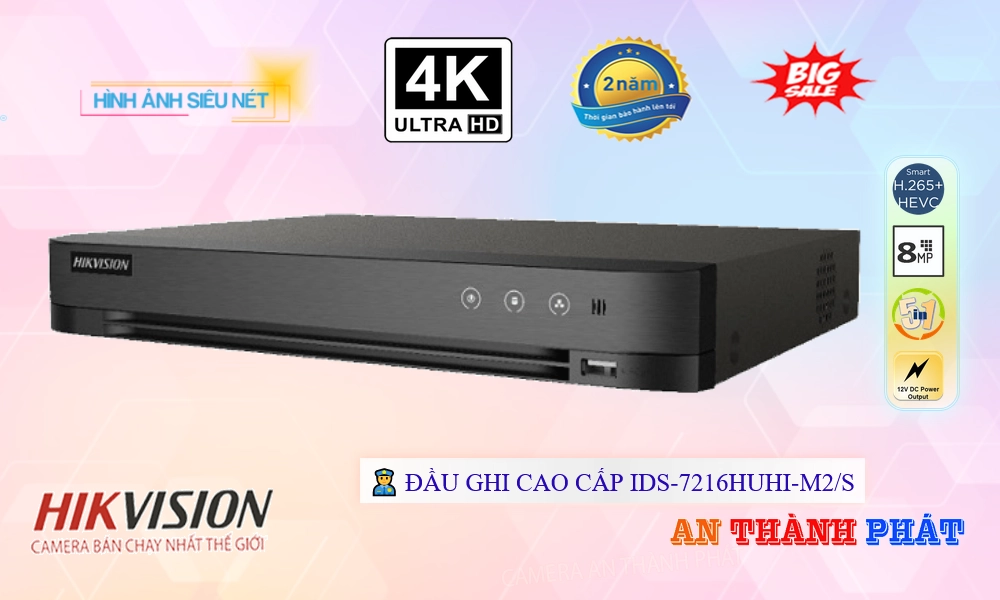Đầu ghi Hikvision IDS-7216HUHI-M2/S Mẫu Đẹp ✲ Đầu ghi Hikvision IDS-7216HUHI-M2/S Mẫu Đẹp ✲