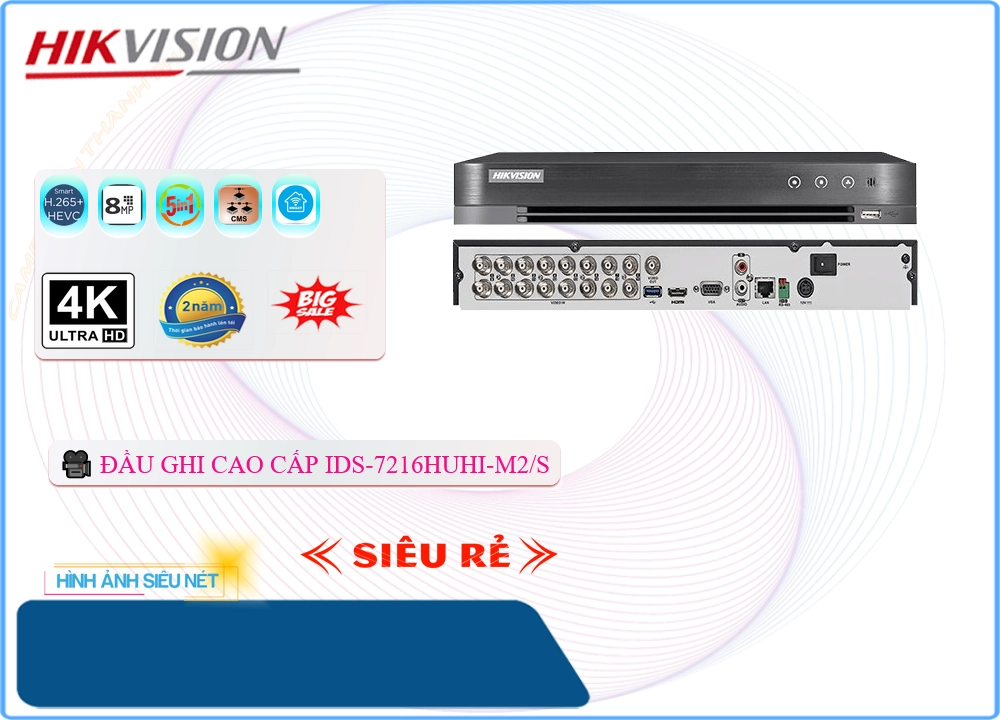 Đầu ghi Hikvision IDS-7216HUHI-M2/S Mẫu Đẹp ✲ Đầu ghi Hikvision IDS-7216HUHI-M2/S Mẫu Đẹp ✲