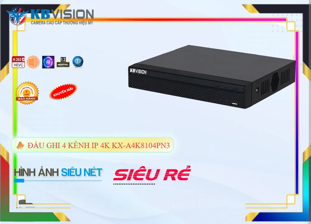 Đầu Thu KX-A4K8104PN3 KBvision Đầu Thu KX-A4K8104PN3 KBvision