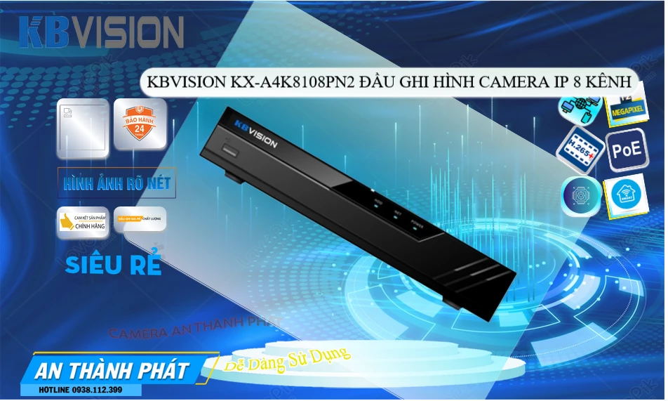 KX-A4K8108PN2 sắc nét KBvision KX-A4K8108PN2 sắc nét KBvision