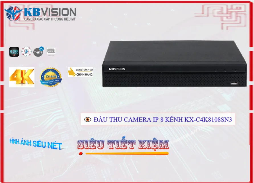 Đầu Ghi KBvision Thiết kế Đẹp KX-C4K8108SN3 Đầu Ghi KBvision Thiết kế Đẹp KX-C4K8108SN3