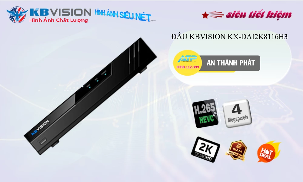 KX-DAi2K8116H3 sắc nét KBvision KX-DAi2K8116H3 sắc nét KBvision