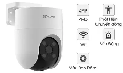 Camera Ip wifi, độ phân giải 4MP, tích hợp micro và loa, nhìn ban đêm bằng công nghệ nhìn có màu vào ban đêm 30m tích hợp micro và loa